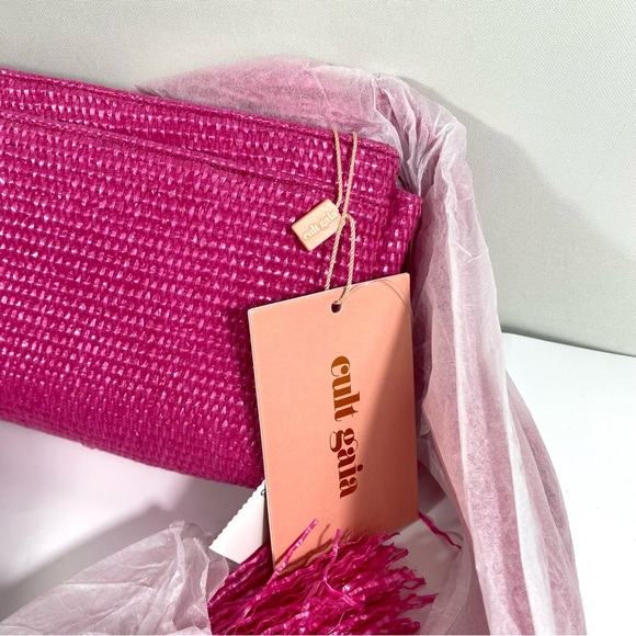 *SOLD* NWT Cult Gaia Banu Mini Fringe Clutch Qajar Rose - Picture 13 of 16